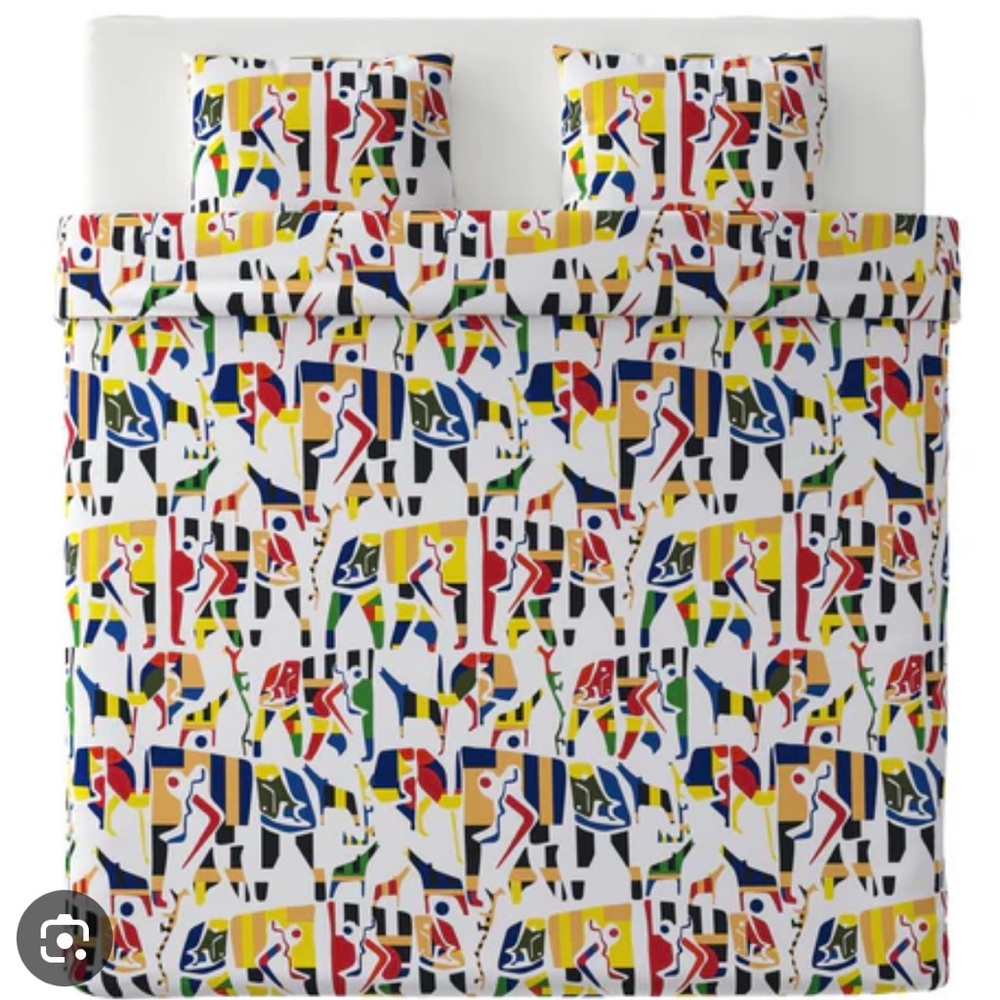 IKEA Overallt Print duvet and one pillowcase full/queen